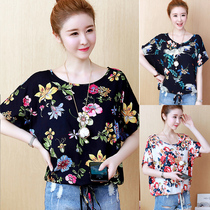 200 catties fat mm fashion cotton silk T-shirt womens summer large size cotton chiffon shirt 2022 new short-sleeved top trend