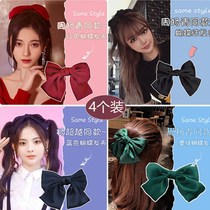 Tie the hair stuff red big bow hair clip student headdress hairpin star with the same simple girly head rope