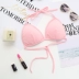 Beach bikini tam giác cup bra girl ren đồ lót cotton mỏng tập hợp màu rắn không vòng thép full cup quan lot nu Bikini