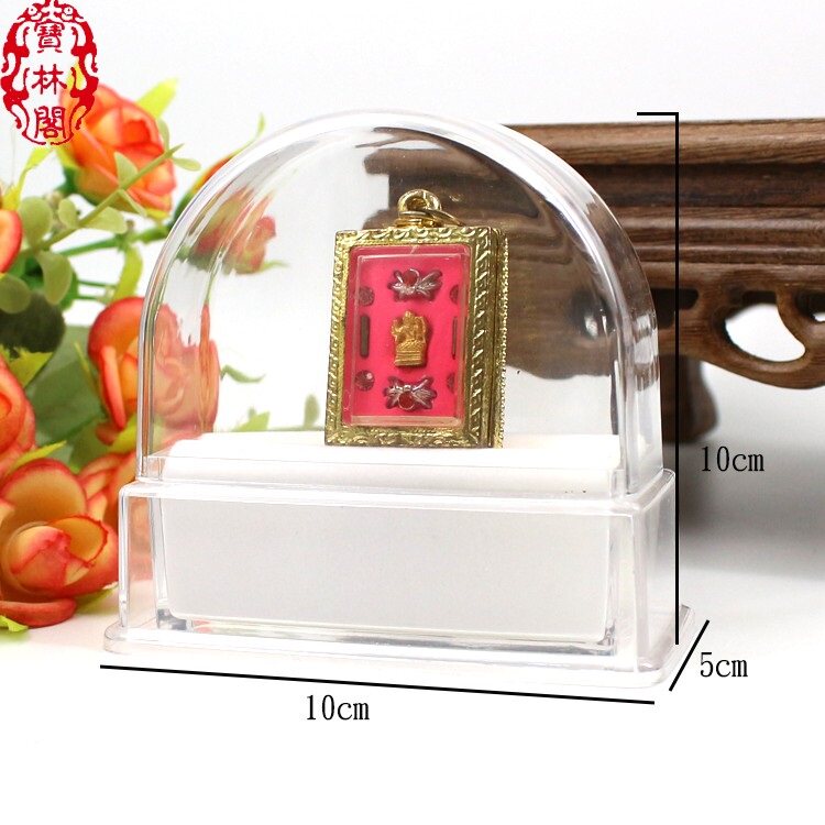 Thai handicraft brand Buddha chain special acrylic with lid storage box display stand base cover gray dust box