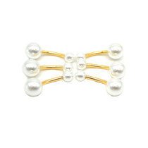 Anti-allergic sensation imitation pearl golden belly button ring new coarse rod long pole personality belly button nail puncture ornament woman