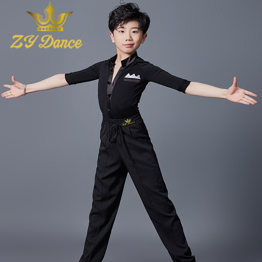 ZY DANCE summer new Latin dance men's practice dress Performance dress Competition rules dance boys