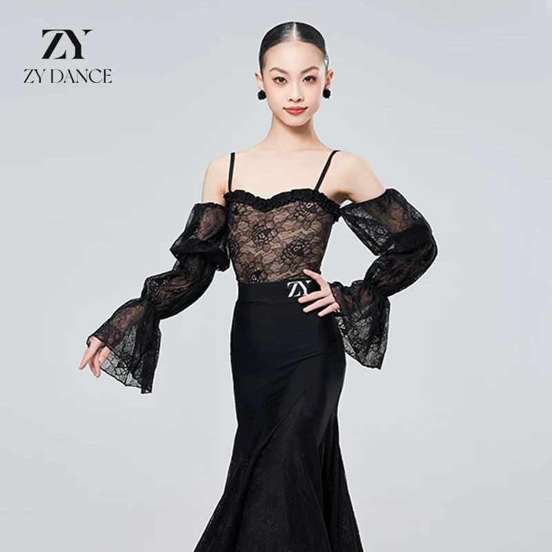 ZY DANCE Новый латинский танец костюм современный костюм для выступлений конкурсный костюм высококлассная сетка весна девушка интернет-модель