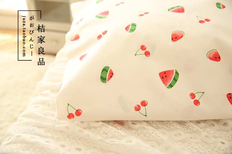 Cotton phim hoạt hình in vải gió dưa hấu trẻ em bé bộ đồ giường quần áo handmade vải cotton vải dạ mỏng