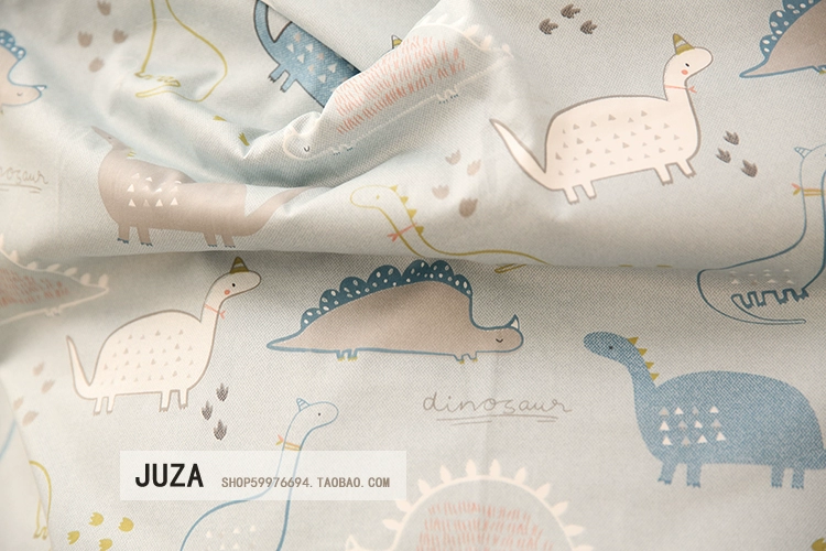 Gió Bắc Âu hoạt động Một em bé 60 khủng long bông satin bộ đồ giường bằng vải tự làm - Vải vải tự làm