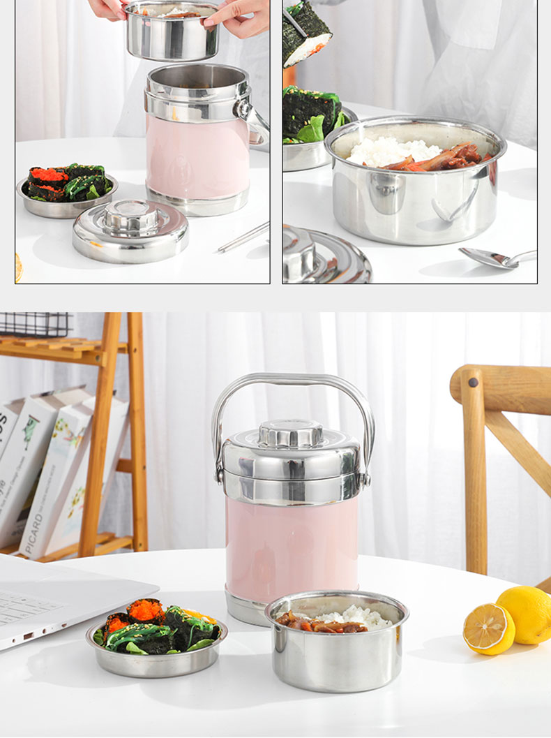 hộp cơm điện unie Thép không gỉ cách nhiệt thùng dài cách nhiệt hộp ăn trưa 2/3 / nhiều lớp công suất lớn dành cho người lớn hộp cơm trưa 	hộp cơm điện cao cấp life element