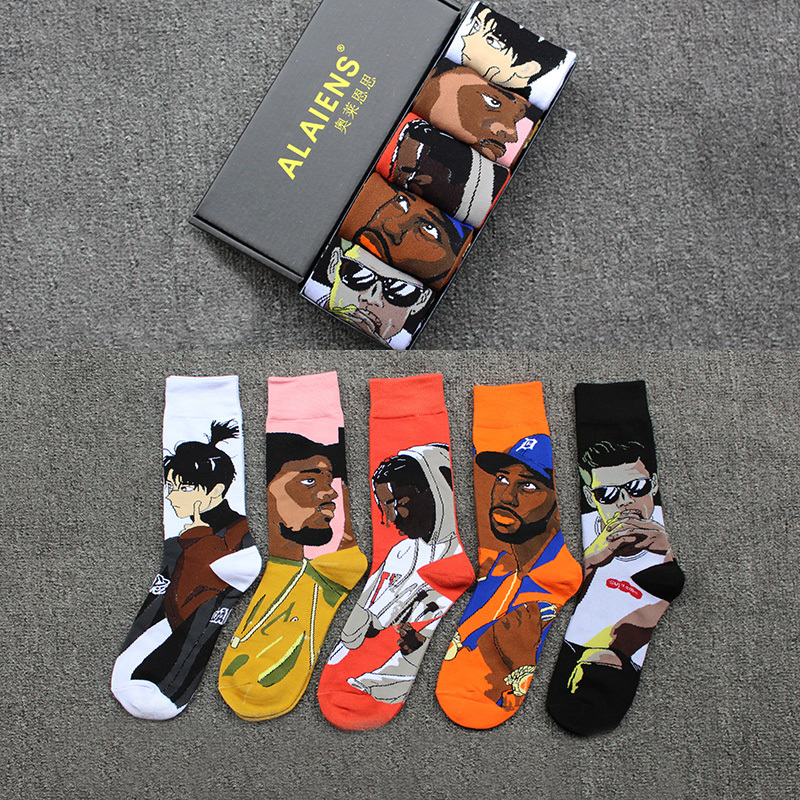 Long Socks for Women, Trendy Long Tube Street Style High-Top Socks, Women's Mid-Calf Socks, Cotton Socks, Mid-Length Style ins Internet Celebrity Basketball Socks for Men