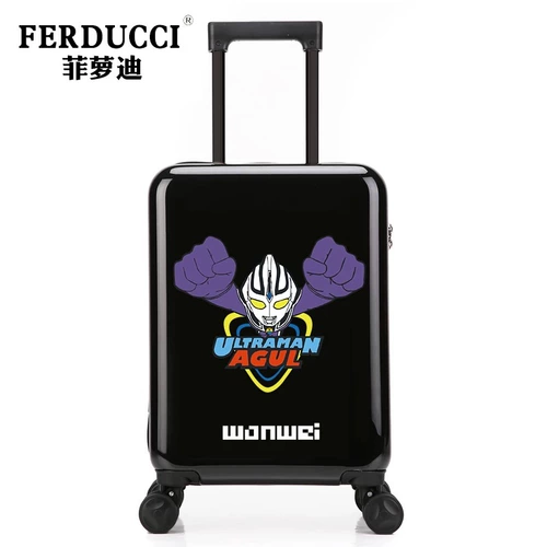 Ultra, Ультрамен Тига, универсальный мультяшный детский чемодан для мальчиков для школьников, поворотные колеса, 18 дюймов, 20 дюймов