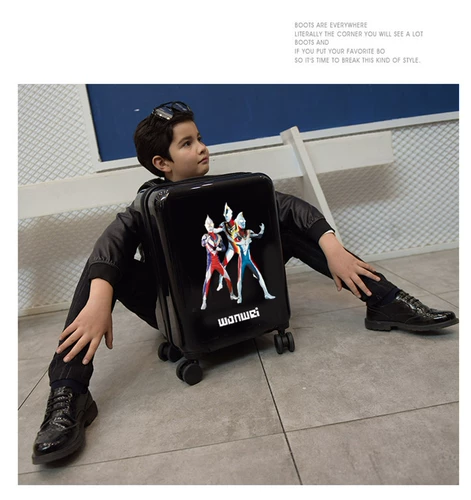 Ultra, Ультрамен Тига, универсальный мультяшный детский чемодан для мальчиков для школьников, поворотные колеса, 18 дюймов, 20 дюймов