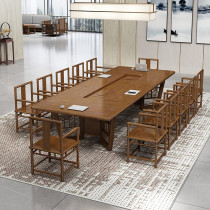 Solid Wood Large Conference Table Long Table New Chinese Desk Training Table And Chairs Combined Rectangular Table Bar Desk