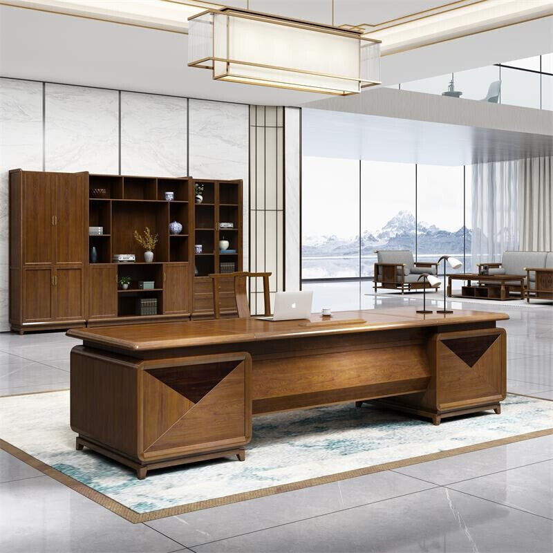 Boss Desk New Chinese President High-end Atmosphere Business General Manager Leads Solid Wood Advanced Large Class Table Class Desk