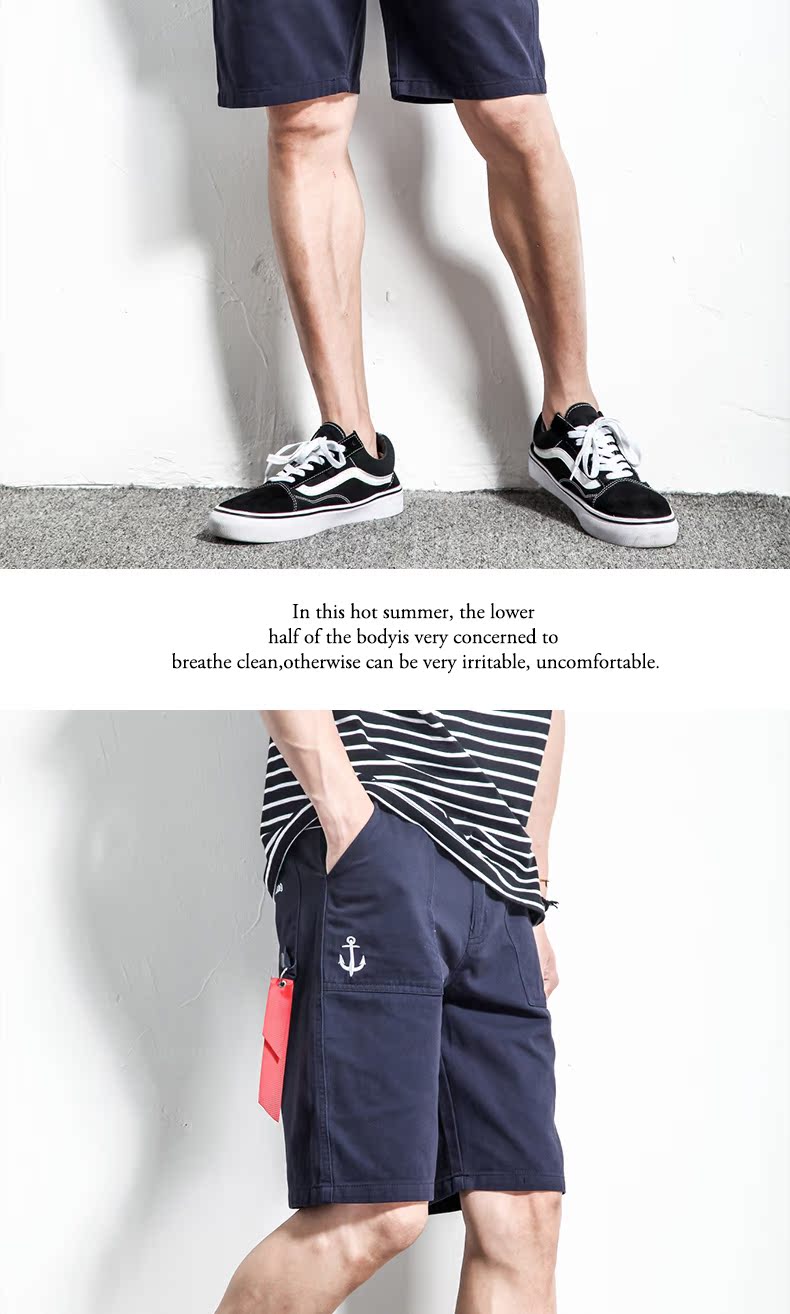 Mùa hè cá tính dây đeo quần short nam giới Nhật Bản Harajuku bf overalls thanh niên lỏng màu rắn năm quần quần jean nam hàng hiệu