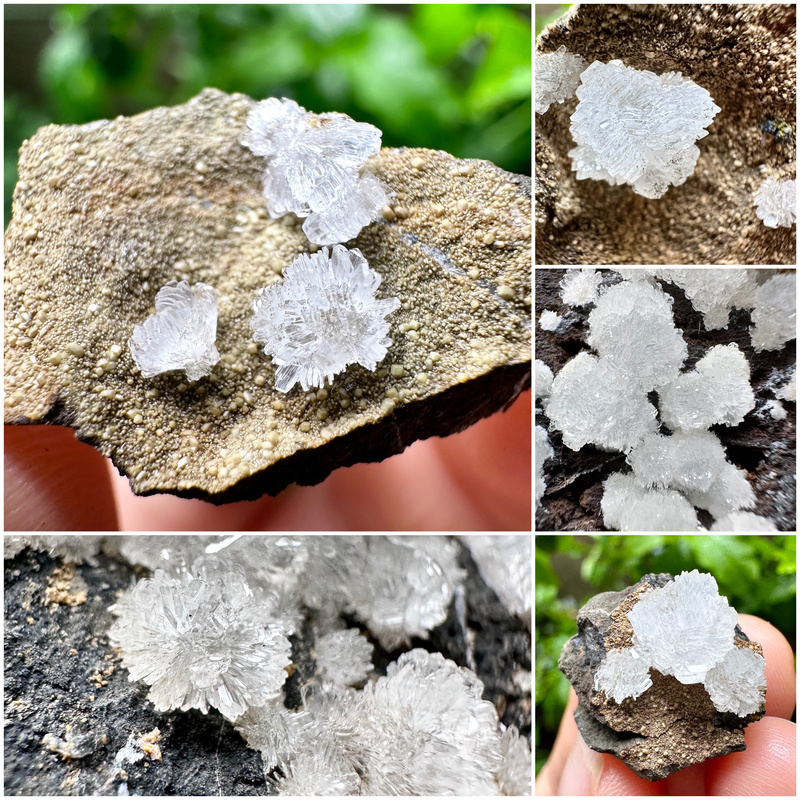 Guangxi High-Luminosity Flower-Shaped White Pyrogytal Natural Mineral Crystal Specimen Ornament for Teaching, Display, and Science Education