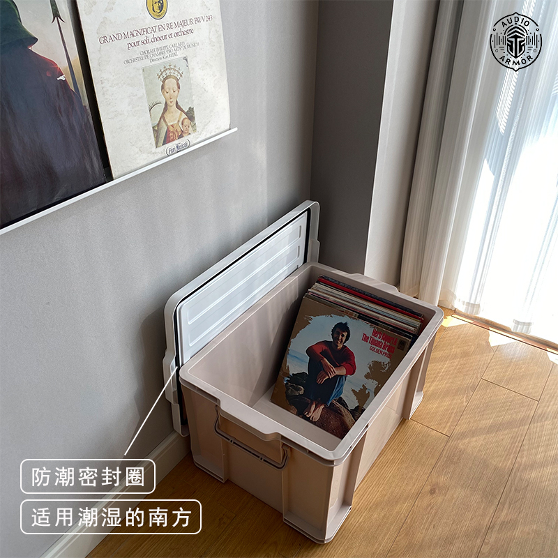 Vinyl Storage Box Moisture-Proof Sealing Ring Record 12inch Storage Lp Disc Album Vinyl Storage Box with Lid