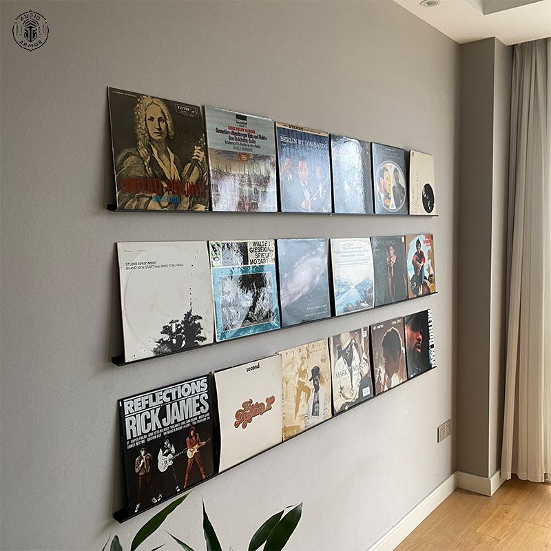 Vinyl Record Display Rack Wall-Mounted Vinyl Record Storage Rack Bracket Iron Lp Album Vinyl Rack Record Rack Wall-Mounted