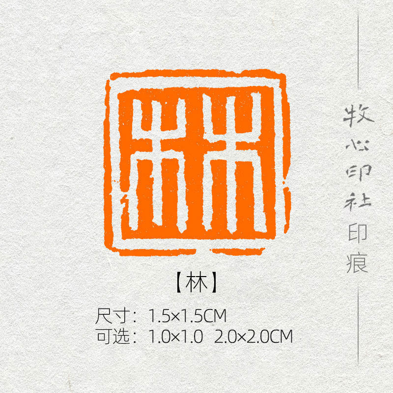 林姓手工篆刻印章白文篆书姓名章硬笔楷书印章牧心印社出品