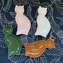 Ceramic cat plate Garfield Persian big face flat face cat cute cat British and American short blue cat bowl canned snack dish