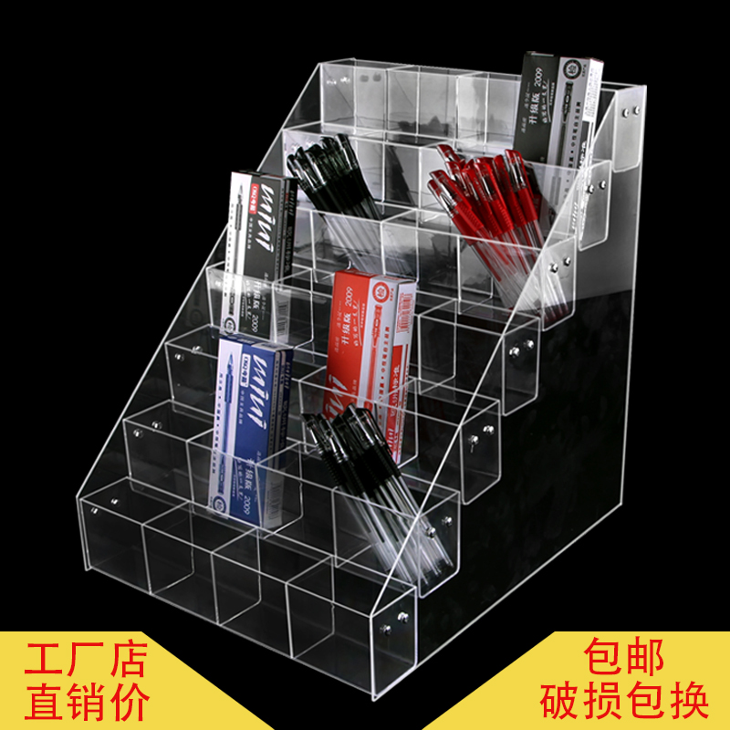 Supermarket Acrylic Pen Rack Show Shelf Stationery Shop Ballpoint Pen pencil Macpen Containing Inserts shelf Desktop creativity