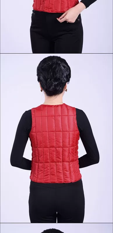 Áo vest nữ trung niên và già cotton mùa thu đông