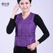 Áo vest nữ trung niên và già cotton mùa thu đông