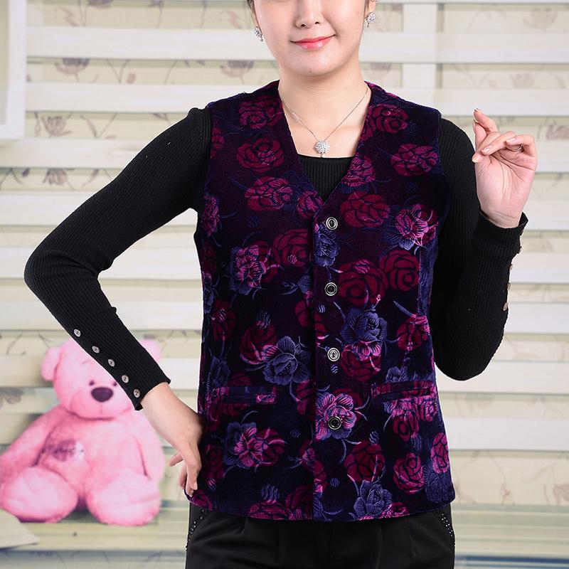 Mới phụ nữ trung niên vest mùa xuân và mùa thu nạp bà ngoại mỏng vest mẹ già nạp vest vest ao khoac nu