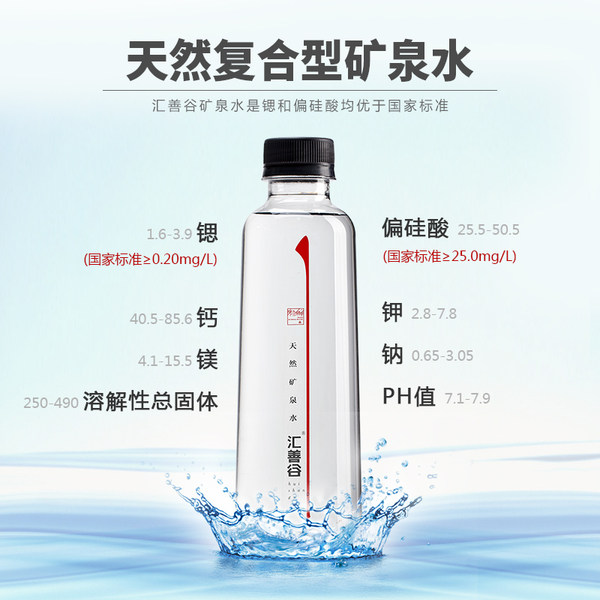 汇善谷 天然复合型矿泉水 337ml*6瓶  天猫优惠券折后￥9.9包邮（￥19.9-10）