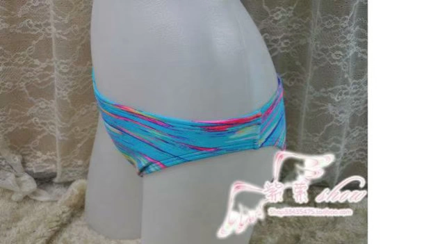 Bộ đồ bikini ngoại thương-kiểu dáng kẻ ngang lạ mắt / xanh lam hai kiểu, dây vai đôi + dây buộc lưng S M - Bikinis