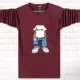 Mùa thu mới tay dài nam áo thun mùa xuân và mùa thu mỏng của cổ tròn cotton cộng với chất béo cỡ lớn thả lỏng áo sơ mi mùa thu mua áo thun nam