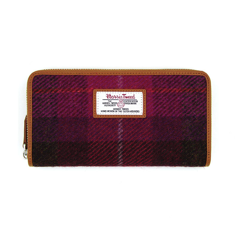 Plaidkat Harris Tweed Multifunctional Long Wallet Women's Tweed Handbag Long Zipper Large Capacity