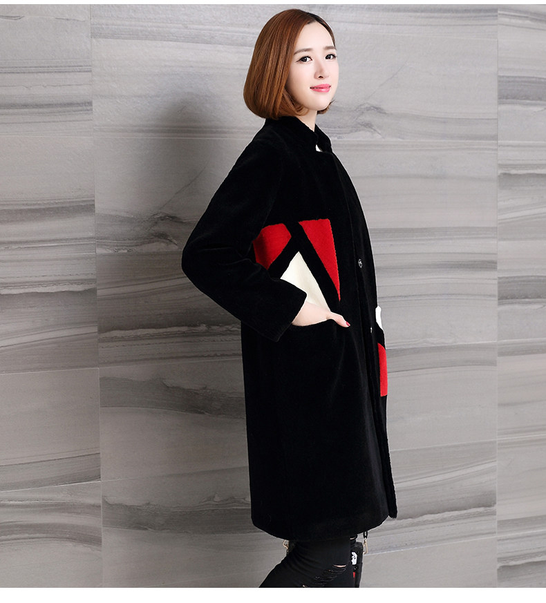 Haining lông rút tủ cừu cắt áo khoác nữ mùa thu và mùa đông cổ áo dài tay áo khoác nữ phần dài chống mùa giải phóng mặt bằng áo lông thú cao cấp