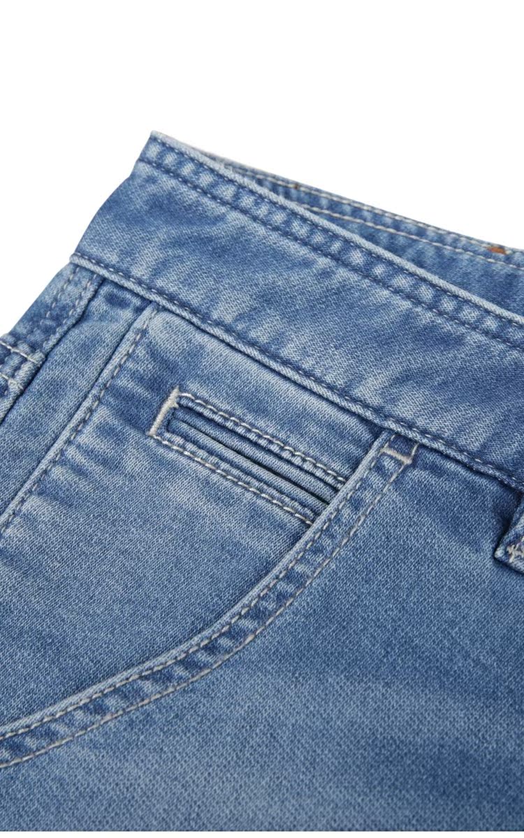 Pote La Chapelle Giới trẻ Nam Thời trang đơn giản Giặt quần short denim 2018 Quần nam mùa hè - Quần jean quần jean nam ống rộng