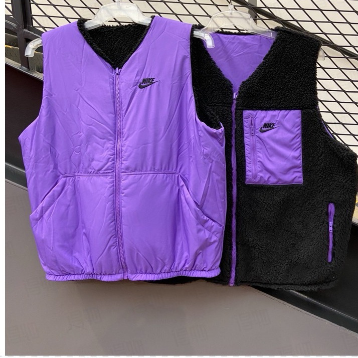 Nike Men's Lamb Wool Reversible Warm Windproof Vest Dq4879-010 Nike Men's Lamb Wool Reversible Warm Windproof Vest Dq4879-010