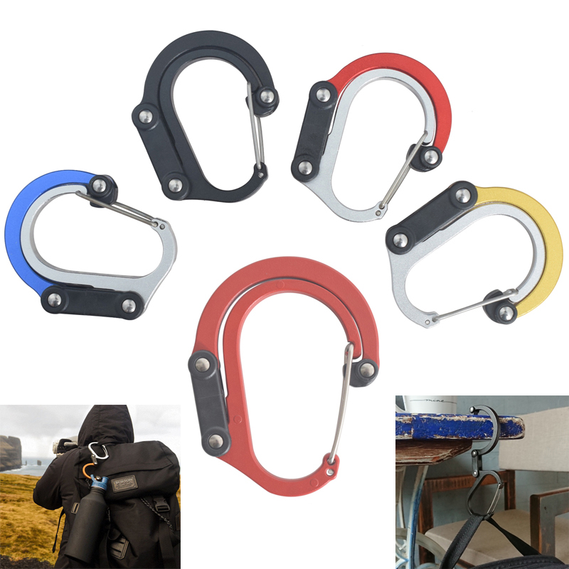 American D type climbing buckle key quick hanging buckle multifunction line Mountain buckle outdoor backpack hook Climbing Equipment God-Taobao