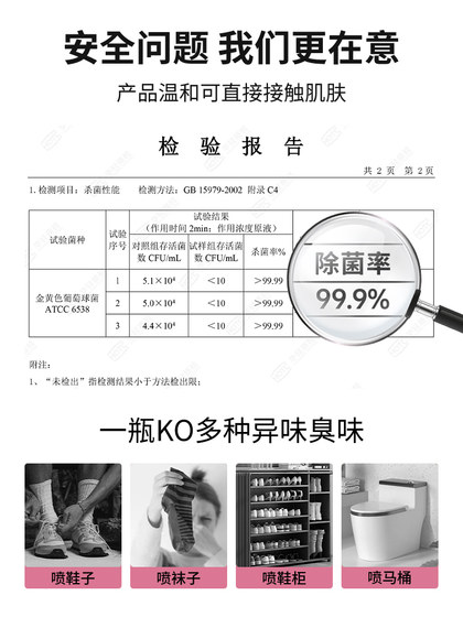 Shoe Deodorant Spray, Shoe and Sock Spray, Sneaker Cabinet Sterilization, Odor Removal, Antibacterial, Anti-Foot Odor, Deodorizing and Odor-Eliminating Special Spray Wd