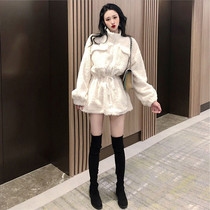 2020 new womens autumn and winter light luxury high-end big name can salt sweet celebrity temperament gentle style dress