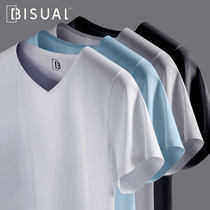 Mens cotton short sleeve tight hurdles suspenders white vest sports fitness seamless underlay underwear sweatshirt summer