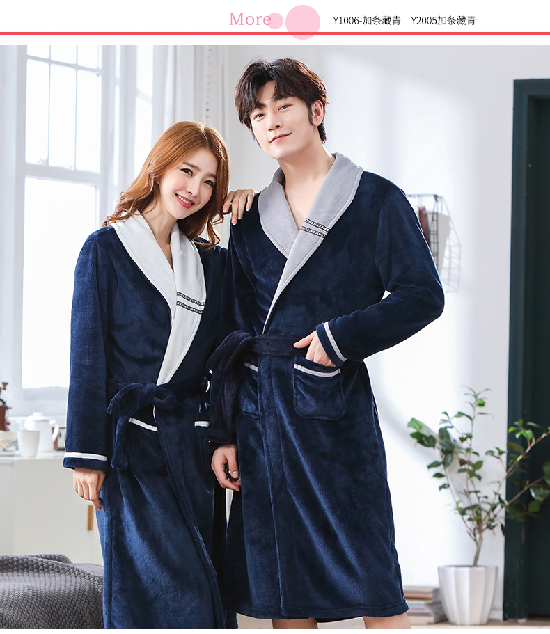 Áo ngủ nữ mùa đông dày san hô nhung đồ ngủ nam vài mẫu flannel áo choàng tắm áo tắm đồ ngủ dài dịch vụ nhà áo ngủ đẹp