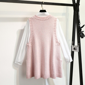 毛线坎肩女V领韩版马甲