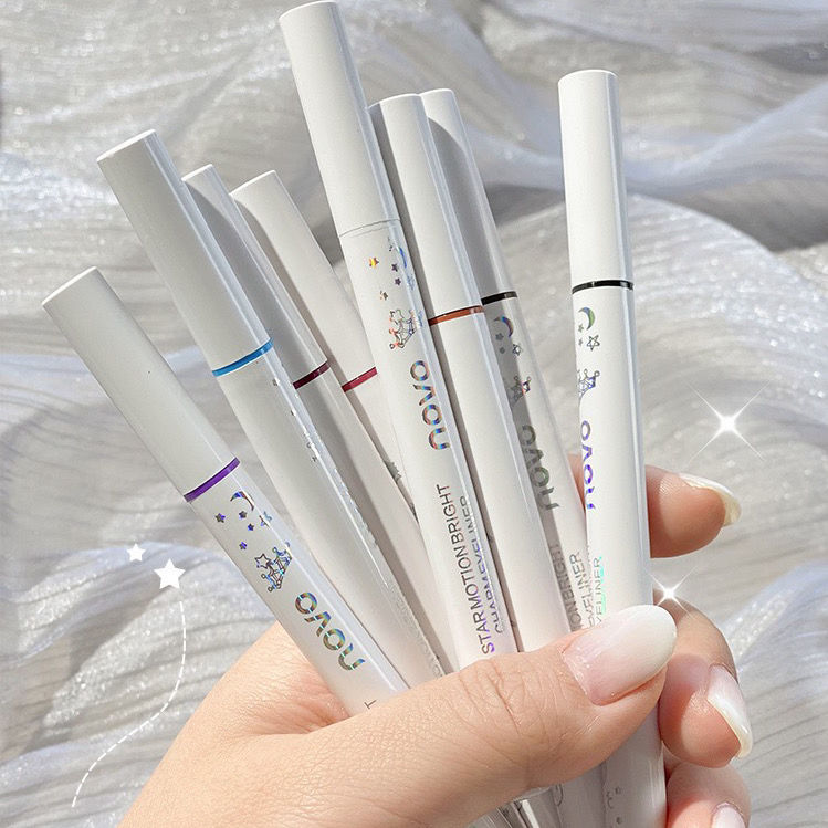 NOVO eyeline pen waterproof and sweat proof long-lasting non-faint color eyeline pen fine head new red same white