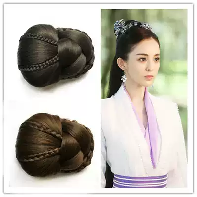 Costume wig pad hair Bride Xiuhe braids plate hair bag Hanfu modeling meatball head back of the head hair bag