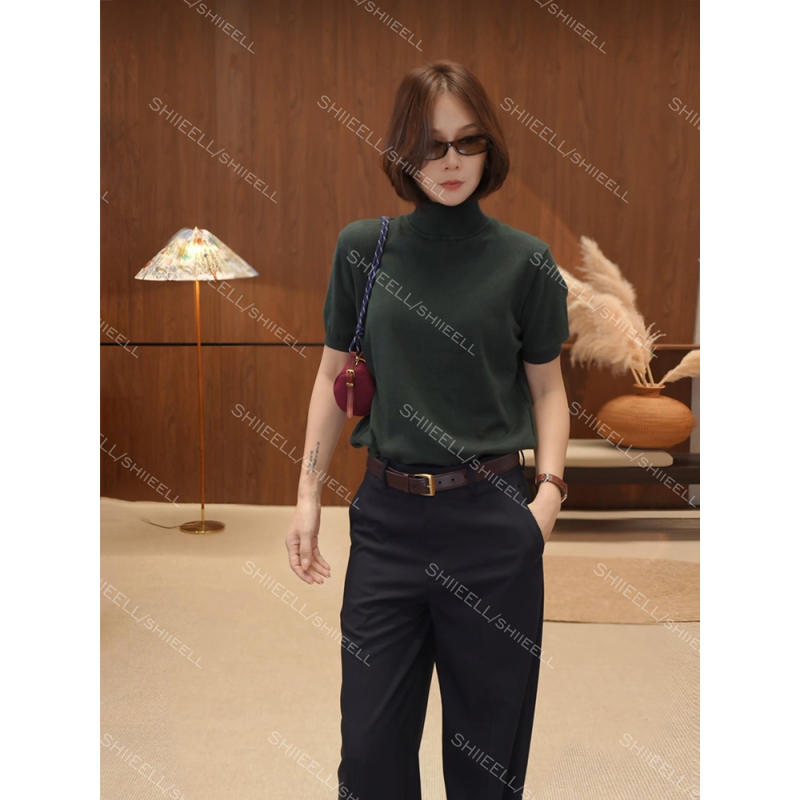 Jiaoye Shiieell【Sea Mist Morning Light】Breathable, Moisture-Wicking, Dry, Comfortable, Soft, Needle-Punched Design Sweater Jiaoye Shiieell【Sea Mist Morning Light】Breathable, Moisture-Wicking, Dry, Comfortable, Soft, Needle-Punched Design Sweater