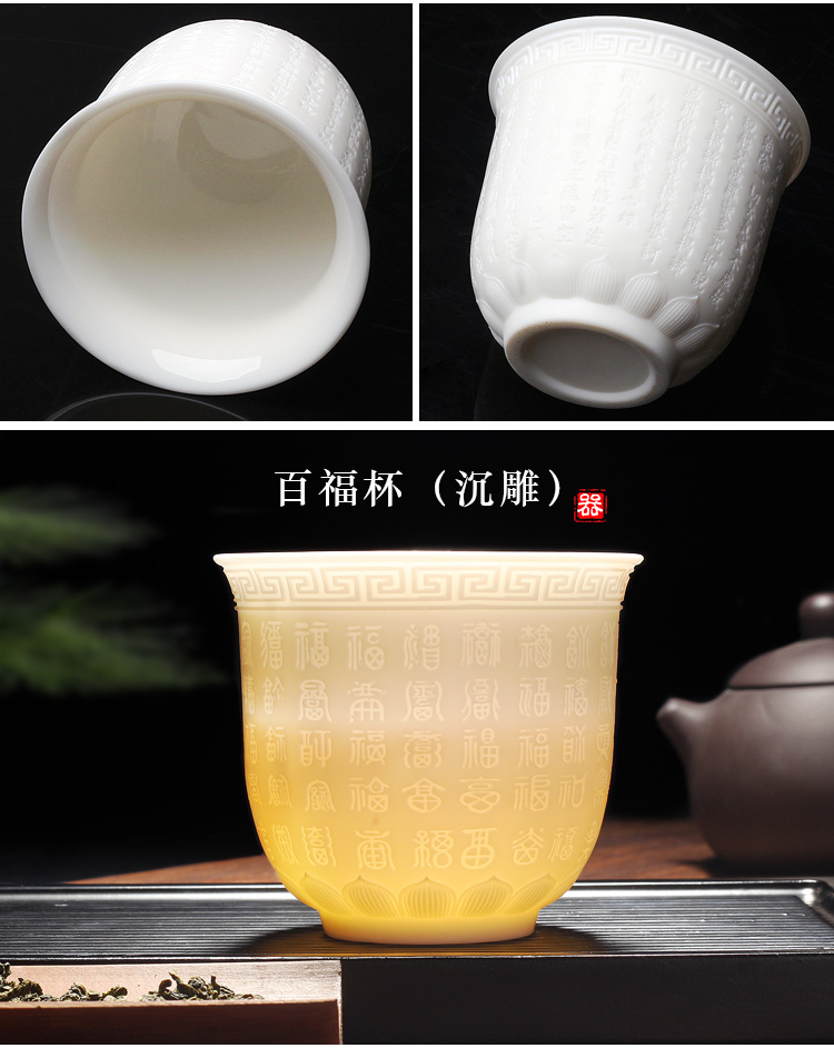 Four - walled yard heart sutra cup sample tea cup master cup cup single tea light cup home from individual cup custom gift box