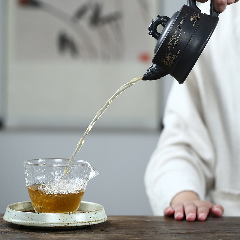 Four - walled yard are it yixing undressed ore sharply mud masters all hand yulong, daily home office receives a visitor pot of the teapot