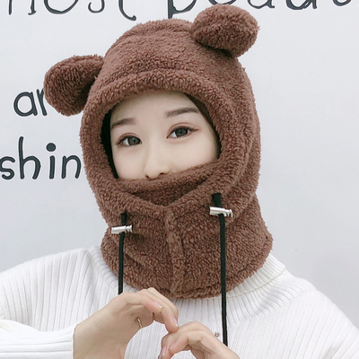 冬季保暖帽子口罩一体骑车防风防寒