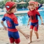 Áo tắm cho bé trai Spider-Man Trẻ em làm khô nhanh Kem chống nắng Áo tắm hai mảnh Ultraman Quần short ngắn tay cho bé trai đồ bơi bé gái