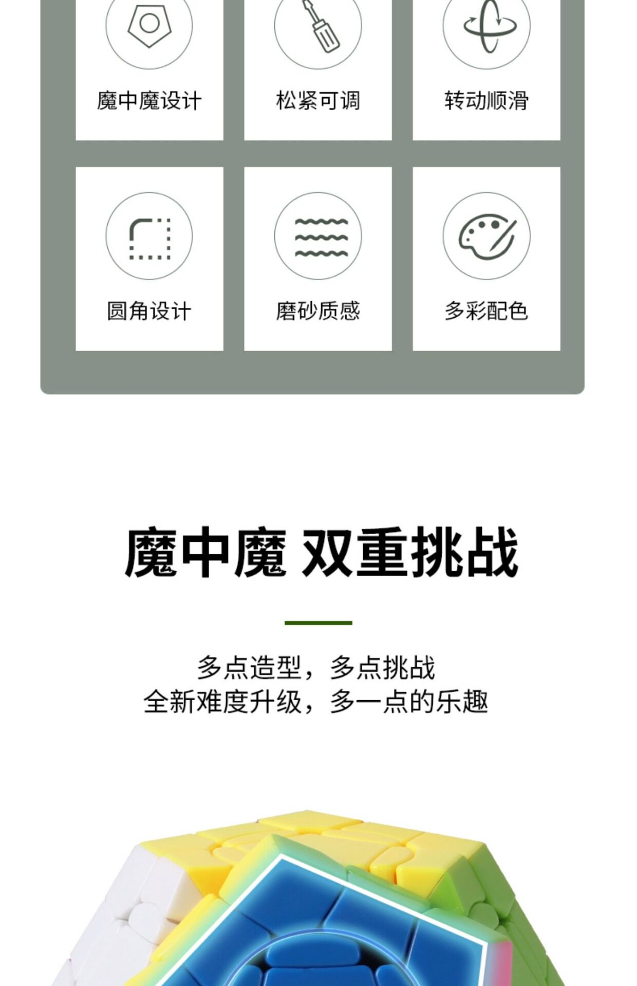 товар из китая 圣手魔中魔异形五魔方彩12面体增强高难度专业顺滑儿童益智玩具