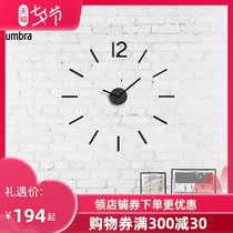 umbra decorative wall wall clock modern European-style creative home living room round personality wall sticker simple watch