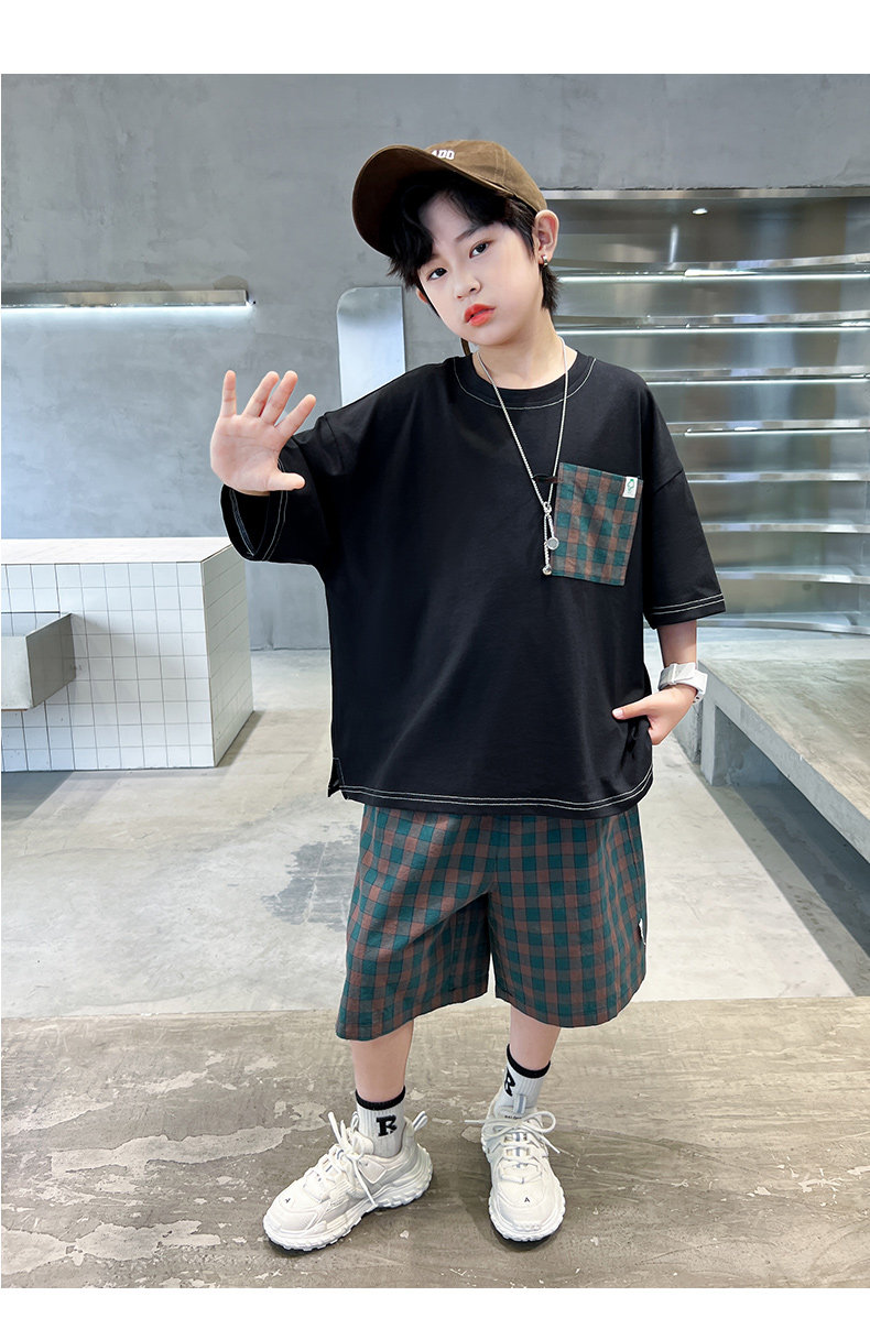 男童夏装套装2026新款夏季中大童短袖运动服儿童时髦洋气两件套潮 — 16