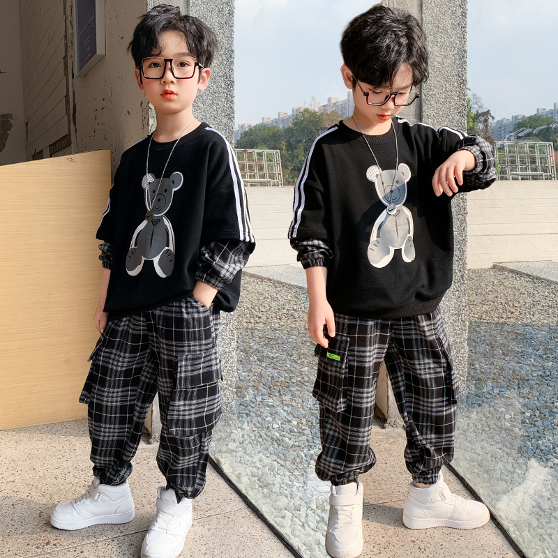 Boys ' autumn suit 2021 new style Zhongda children's fashion fashionable foreign style 8 spring and autumn 9 Korean version 10 handsome bear