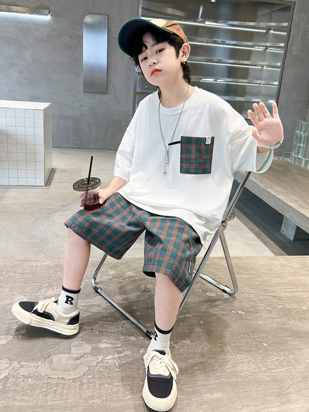 男童夏装套装2026新款夏季中大童短袖运动服儿童时髦洋气两件套潮 — 2